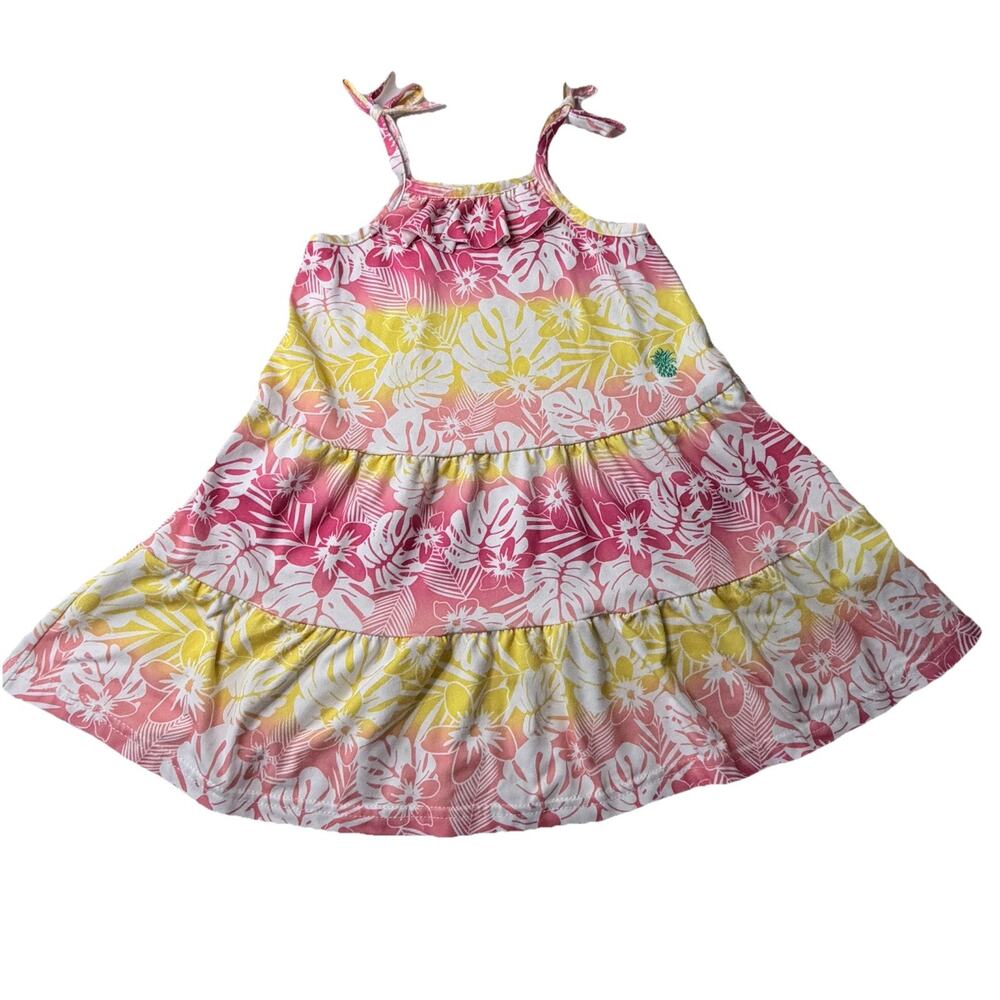 Tommy Bahama 2T Toddler Girls Tropical Dress - Pink Multi Floral Luau Coastal